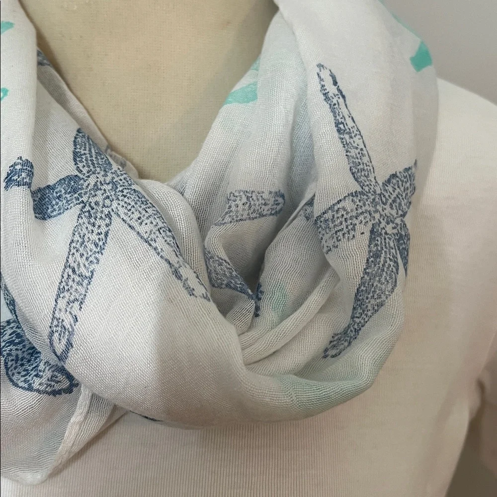 Starfish Print Beach Infinity Scarf